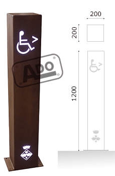 bollard corten info leds