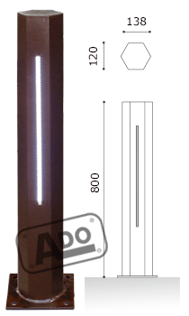 hexaled light bollard