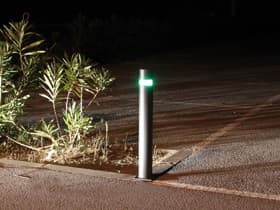 LED city bollard installed