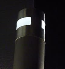 upper white led urban bollard installed