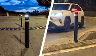 flexible bollards with superior solar or led light beacon