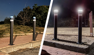 semiflexible bollards with superior solar or led light beacon