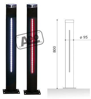 tap bollard with vertical leds