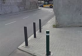 removable cylinder bollard installed