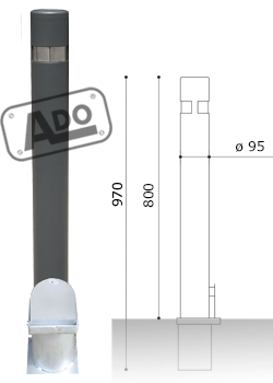 city removable bollard upper key