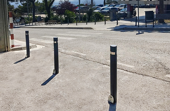 removable city bollard installation