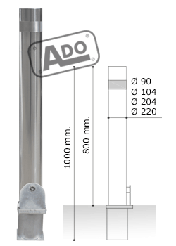 decor removable bollard diameter 100