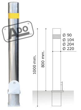 stainless steel removable bollard