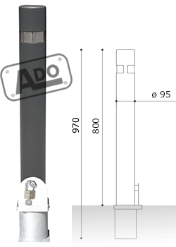 removable bollard city padlock