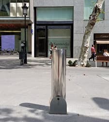 removable bollard installed