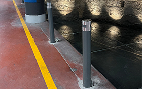 lower key removable urban bollard installation