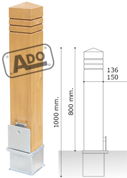 pine wood removable bollard