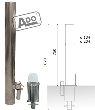 stainless steel removable security bollard