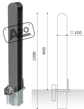 grey removable security bollard