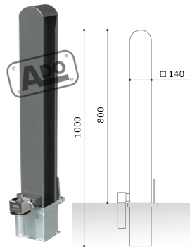 gray removable security bollard