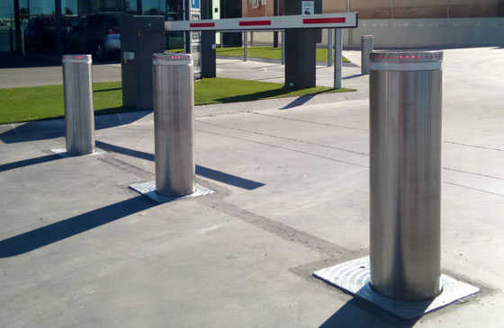 sydney automatic bollards with crown leds