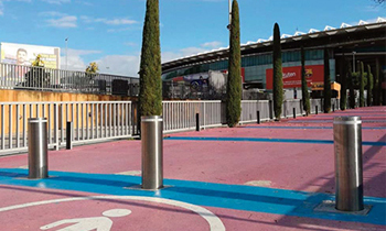 retractable bollards fc barcelona stadium