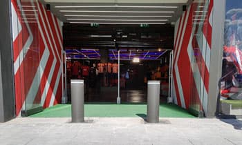 Retractable bollards installed in the Atletico de Madrid Stadium