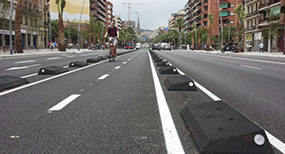 separador vial caucho reciclado