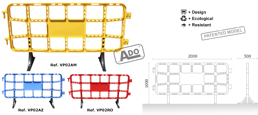 2 meter pedestrian containment fence 