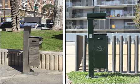 bins with musi bag dispenser installed