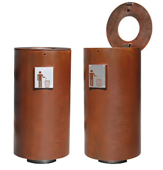 litter bin deva corten