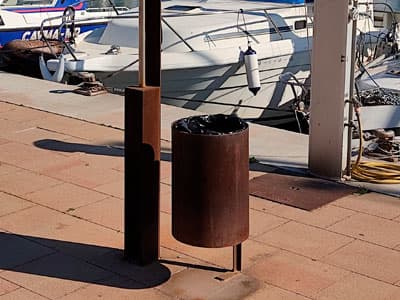 litter bin sime installed