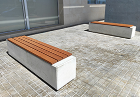concrete urban benches