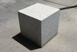 concrete cube chair installed