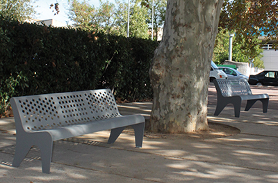 iron bench installed