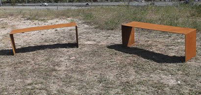 low bench corten installed