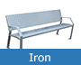 benches, chairs, iron stools