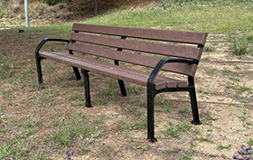 recycled plastic urban bench