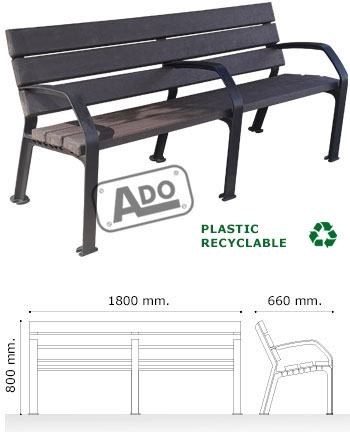 eco alba recycled plastic bench