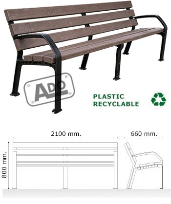 eco alba recycled plastic bench
