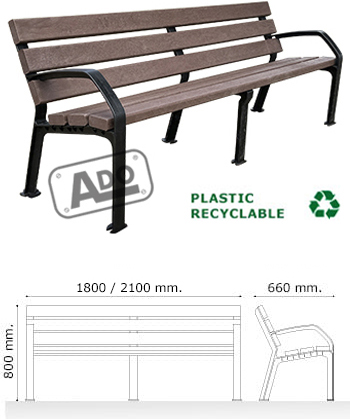 eco alba recycled plastic bench