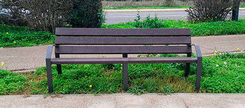loa plastic bench installed