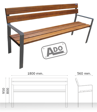 style wood bench