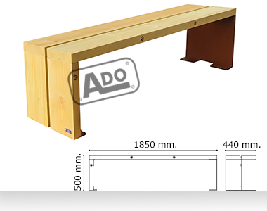 urban wood bench rustic