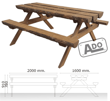 set rustic wood table