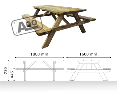 wooden picnic table silvestre