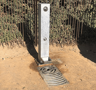 canine fountain in galvanized steel