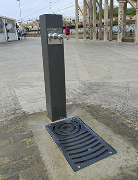 square eco fountain installed in badalona2