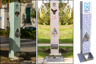 Personalized urban fountains with vinyl.
