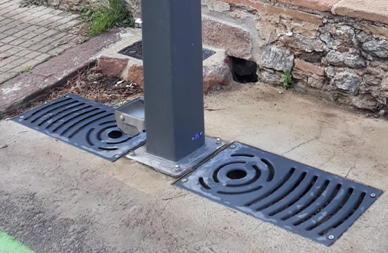 iron grate installed