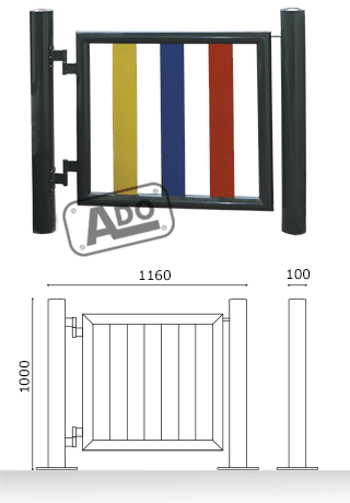 colored door fence play