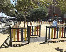 colored metal fence