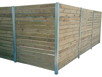 wooden fence to hide containers