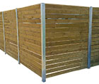 Wooden fence to hide containers